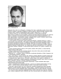 Prof. dr Aleksandar Ilić Aleksandar Ilić je rođen 31,3,1938,godine