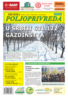 Sremska poljoprivreda broj 9 8.februar 2013.