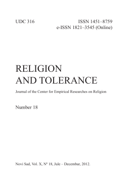 RELIGION AND TOLERANCE