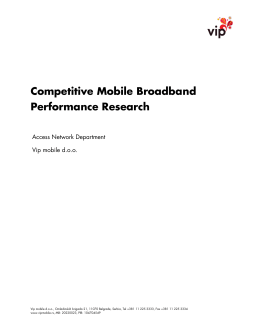 Competitive Mobile Broadband Performance Research