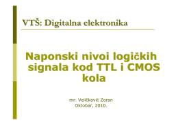 Naponski nivoi logičkih signala kod TTL i CMOS kola