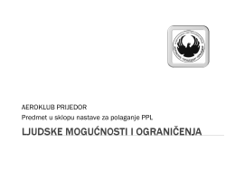 AEROKLUB PRIJEDOR Predmet u sklopu nastave za polaganje PPL