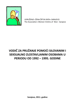 vodič za pružanje pomoći silovanim i seksualno zlostavljanim