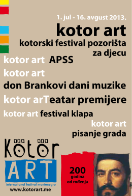 kotor art - kotorski festival pozorišta za djecu