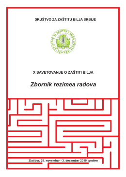 Zbornik rezimea - Društvo za zaštitu bilja Srbije