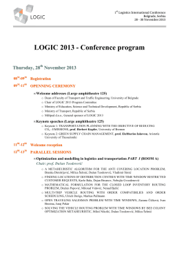 LOGIC 2013 - Conference program