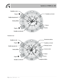 Uputstvo za CITIZEN cal. J250 1 | www.Bomar.rs Ronilački mod