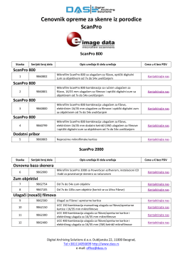 Cenovnik opreme za skenre iz porodice ScanPro