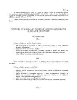 pravilnik o uslovima za dobijanje licence za obavljanje nuklearne