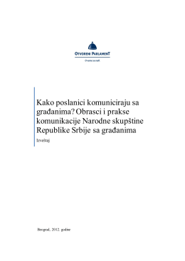 Komunikacija Narodne skupstine Republike Srbije sa gradjanima