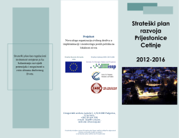 Strateški plan razvoja Prijestonice Cetinje 2012-2016