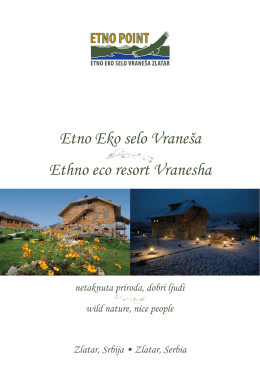 Etno Eko selo Vraneša Ethno eco resort Vranesha