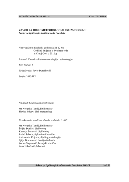 Godišnji izvještaj 2012 - Hidrometeoroloski zavod Crne Gore