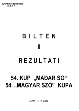 54. „magyar szó” kupa