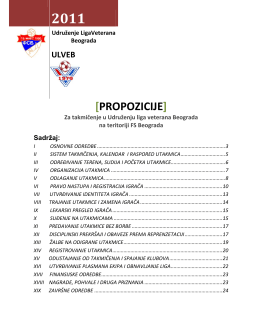 [PROPOZICIJE] - Udruženje veterana FK BGD