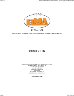 Kompletan cenovnik (.pdf) - ELMA - 1975 fabrika za proizvodnju