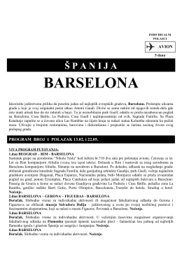 Barselona avio sezona 2014.godina cenovnik 2