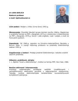 dr Luka Bjelica, redovni profesor