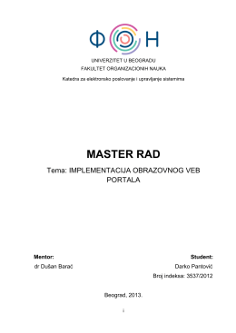 Master rad – Darko_Pantovic - Katedra za elektronsko poslovanje