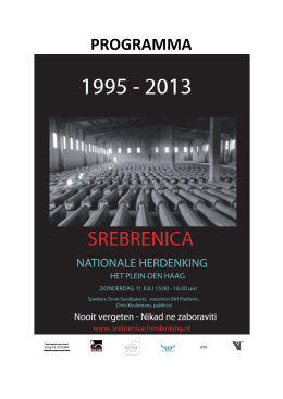 programmaboekje Srebrenica-herdenking 2013
