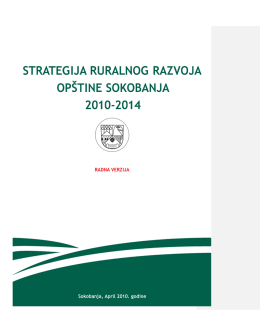 Стратегија руралног развоја општине Сокобања 2010-2014