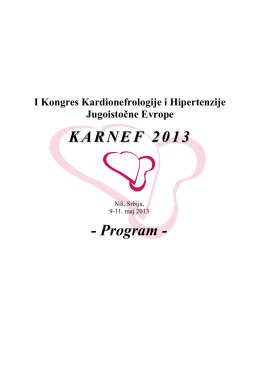 Programme - KARNEF 2013 - 1st Southeastern Europe