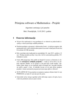 Primjena software-a Mathematica - Projekt