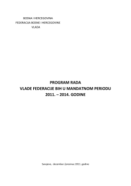 Program rada Vlade FBiH mandatnom periodu 2011.