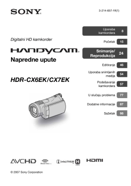 SONY - HDR-CX6EK_CX7EK Digitalni HD kamkorder