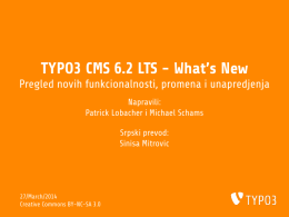 TYPO3 CMS 6.2 LTS - What`s New - Pregled novih