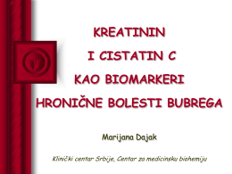 kreatinin i cistatin c kao biomarkeri hronične bolesti bubrega