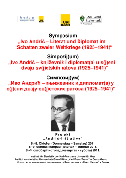 Symposium „Ivo Andrić – Literat und Diplomat im Schatten zweier