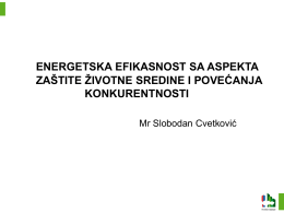 Mr Slobodan Cvetković, savetnik u Ministarstvu životne sredine i