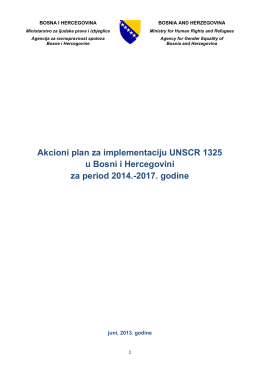 Akcioni plan za implementaciju UNSCR 1325 u Bosni i Hercegovini