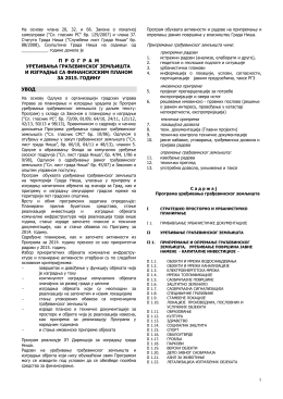 програм уређивања 2015 - Дирекција за изградњу града Ниша