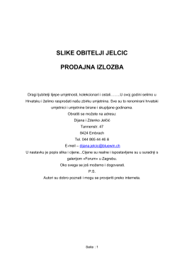 Slike obitelji Jelčić Prodajna izložba