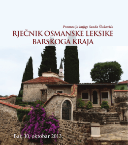 rječnik osmanske leksike barskoga kraja