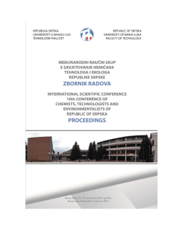 Zbornik radova - Tehnoloski fakultet Banja Luka