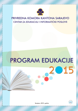 Program edukacije 2015. - Privredna komora Kantona Sarajevo