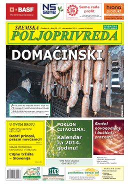 Sremska poljoprivreda broj 30 27. decembar 2013.