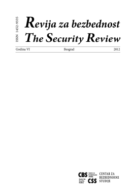Revija za bezbednost - Centar za bezbednosne studije