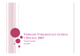 vybrané vyhledávací funkce vybrané vyhledávací