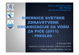 Smernice svetske zdravstvene organizacije za vodu za piće