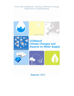 Climate Change and Impacts on Water Supply Klimatske promene i