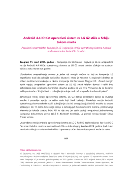 Android 4.4 KitKat operativni sistem za LG G2 stiže u Srbiju tokom