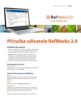 Příručka uživatele RefWorks 2.0