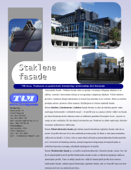 Staklene fasade - Inženjering u građevinarstvu i proizvodnja AL