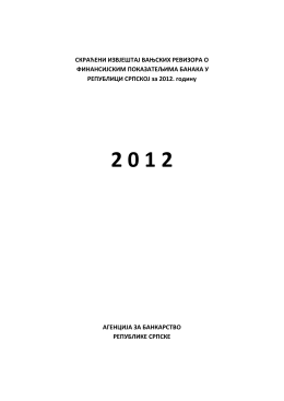 2012 - Agencija za bankarstvo RS