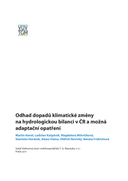 Odhad dopadu klimatické změny na hydrologickou bilanci v ČR a