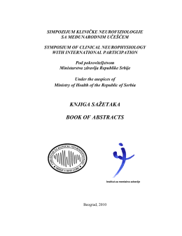 Knjiga sažetaka - Udruženje za kliničku neurofiziologiju Srbije